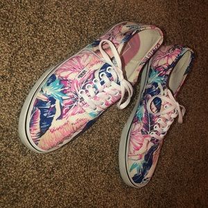 Women’s Colorful Floral/Feather Patterned Vans